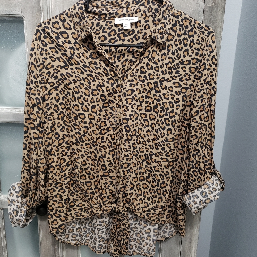 Beach Lounge Lunch Collection Leopard Print Blouse